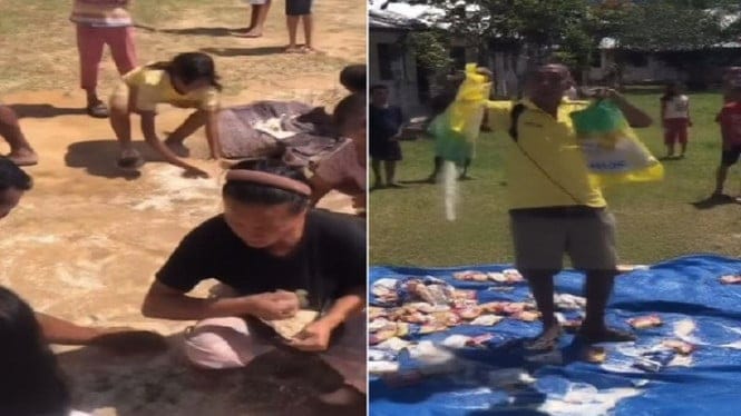 Bantuan Korban Banjir di Sumut Rusak Usai Dilempar dari Heli, Warga Punguti Beras Bercampur Tanah