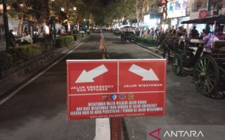 Malioboro Yogyakarta ditutup untuk kendaraan jelang berganti tahun
