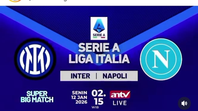 Sedang Berlangsung! Live di ANTV Super Big Match Serie A Inter Milan vs Napoli, Adu Tajam Lautaro Martinez dan Hojlund