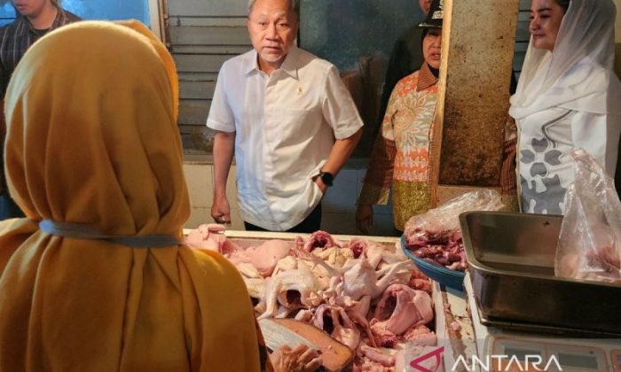Menko Zulkifli cek persediaan dan harga pangan di Pasar Bandarjo Semarang