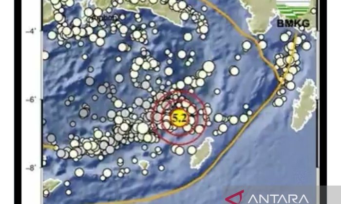 Gempa magnitudo 5,2 guncang Maluku Tenggara