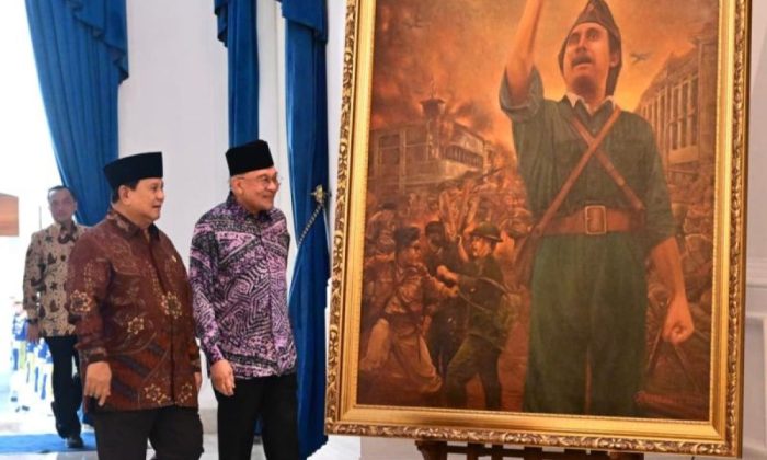 Prabowo dan PM Anwar silaturahmi Idul Fitri di Istana Merdeka