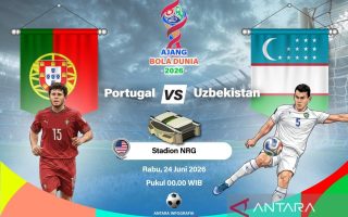 Susunan pemain Portugal melawan Uzbekistan