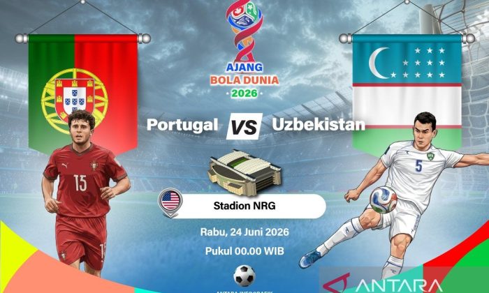 Susunan pemain Portugal melawan Uzbekistan