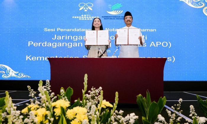 Kemensos teken MoU perkuat perlindungan korban perdagangan orang