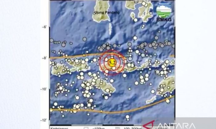 Gempa magnitudo 5,2 guncang Manggarai NTT tak berpotensi tsunami