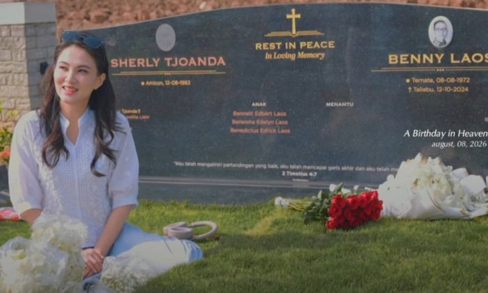 Heboh Nama Sherly Tjoanda Terpampang di Batu Nisan Sebelah Benny Laos, Netizen: Cintamu Abadi!